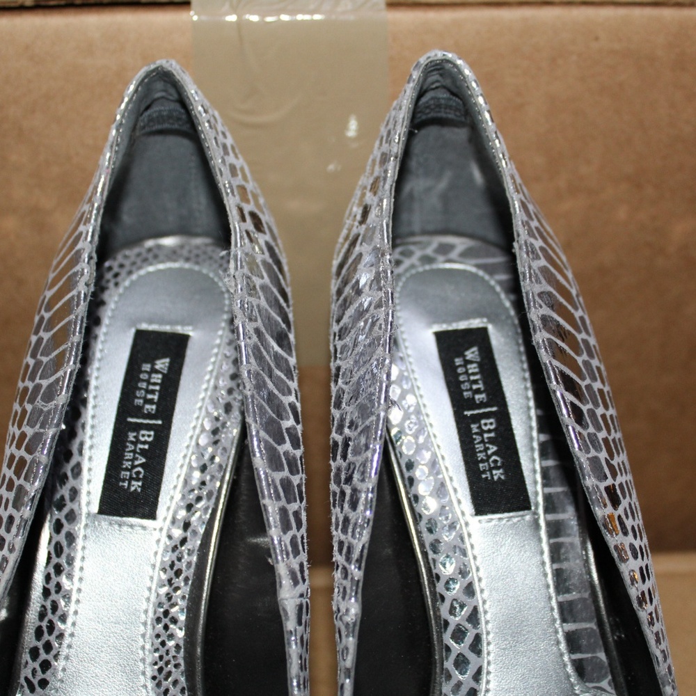 WHBM Silver Faux Snake Skin Heels - Picture 4 of 7